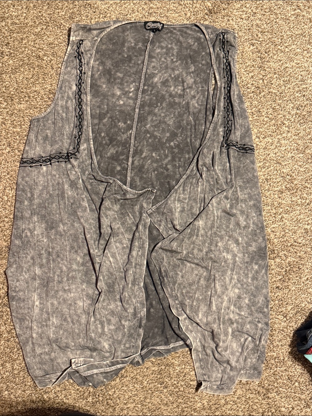 Croft & Barrow Washed Gray Open-Front Women's Vest